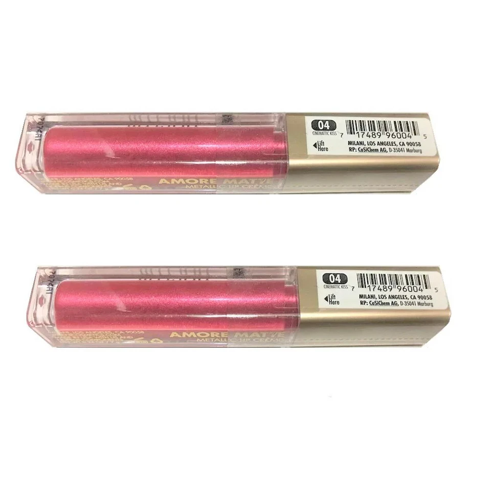 Pack of 2 Milani Amore Matte Metallic Lip Creme, Cinemattic Kiss (04) - Image 3 of 4