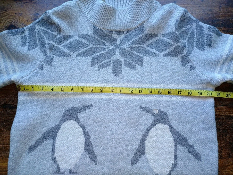 Suéter grande Bass para mujer gris pingüino tejido pesado suave bonito  Foto 4 de 4