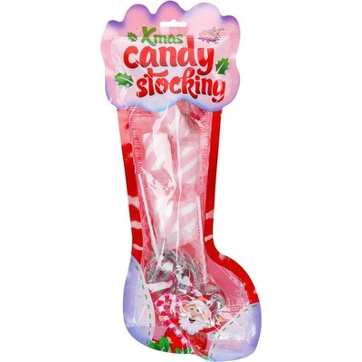 Sweet Flash Xmas Candy Stocking   120 g Weihnachtssocke mit Candy Canes, Lollis 
