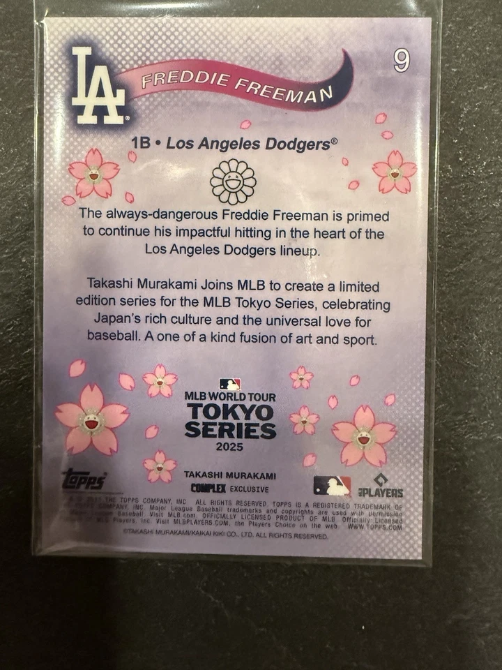 2025 Topps MLB Tokyo Series Takashi Murakami - Freddie Freeman 25/25 Orange - Image 2 of 2