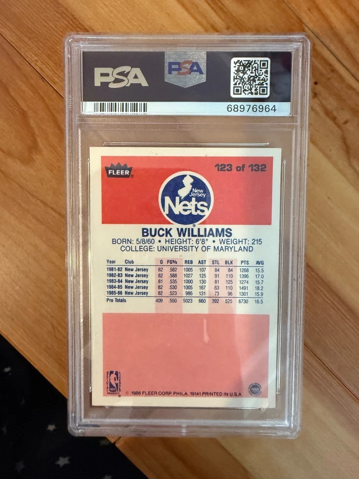 Fleer #123 Buck Williams 1986 PSA 9 Foto 2 de 2