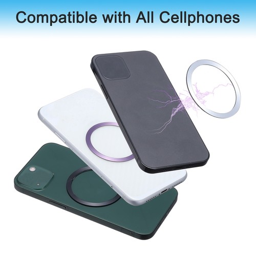 Metal Ring Magnetic Charger Ring Stickers for Phone Case 4 Pack, Sequin Gold - Zdjęcie 5 z 6