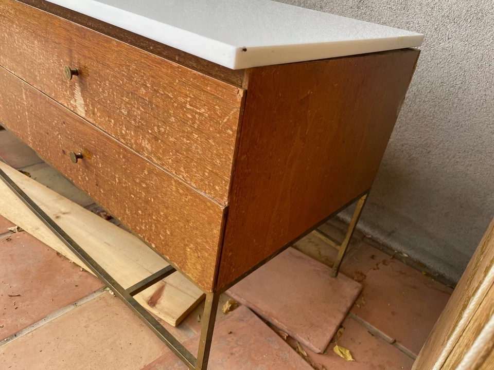 Стол консольный верхний травертиновый Paul McCobb для Calvin MCM - Изображение 3 из 4