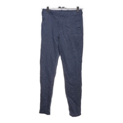 H&M, Stoffhose, Größe: 170, Blau, Baumwolle/Leinen/Polyester, Fischgräte #FJF