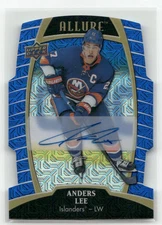 2019-20 Upper Deck Allure Anders Lee #29 Blue Line Auto 08/35 Die Cut