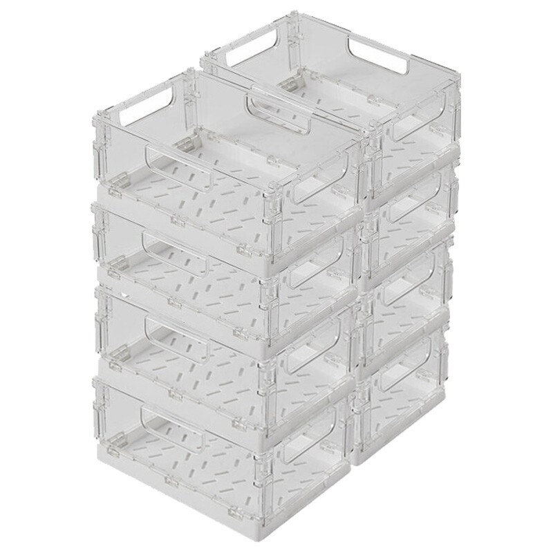 8 bacs de rangement pliables pour réfrigérateur à poignées pour un gain de place maximal en cuisine