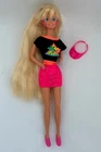 Vintage 1993 Mattel Glitter Hair Barbie Doll, outfit, shoes earrings and hat
