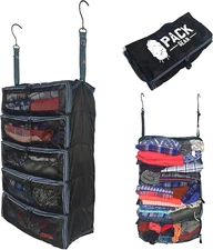 Hanging Suitcase Organizer - Our Large Hanging Luggage Organizer Fits Any Suitca