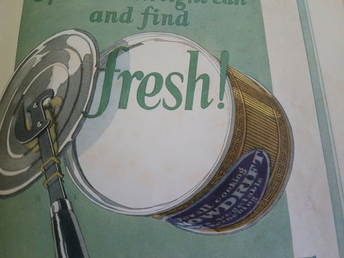 1920 SNOWDRIFT Shortening Kitchen Art & Lazell As The Petals Perfumed Talcum AD - Picture 2 of 6