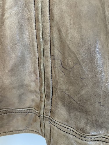 WILLIAM RAST Men’s Distressed Light Brown Lamb Leather Moto Jacket Size 40 - Picture 3 of 8
