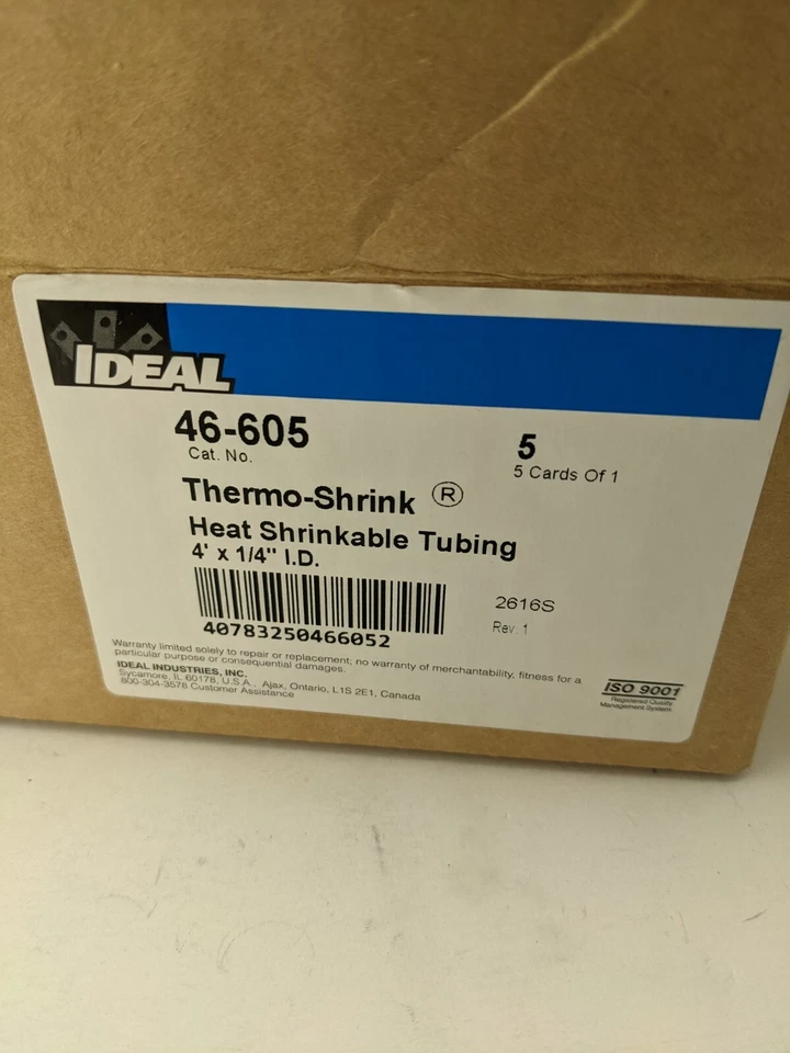 NEW 5 Pack! Ideal 1/4 to 1/8 Heatshrink 4 Feet 46-605 Isolation Tubing Set of 5 - Image 3 of 4