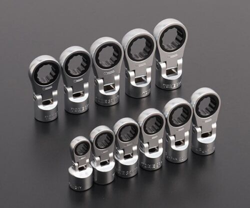 TONE HRM311F 3/8" RATCHET RING WRENCH FLEXIBLE HEAD TYPE 11 SIZE SET 8~19mm