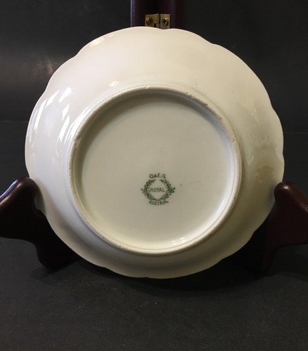 Vintage O&EG Royal Austria Dessert Plates Pink & White Roses 5’1/8 In Bone China - Picture 3 of 5