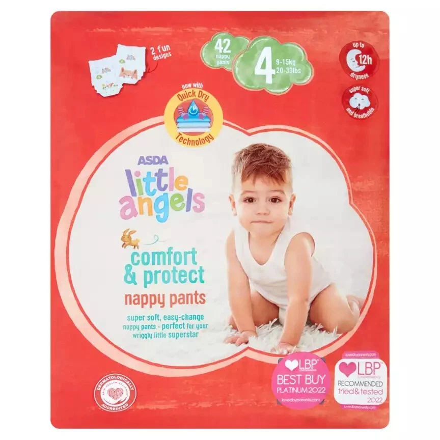 Asda Little Angels Comfort Protect Nappy Pants Size 4 42 Nappy Pants