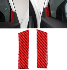 Red Real Carbon Inner Door A Pillar Panel Deco Cover Trims Fits 22-25 Civic 11th