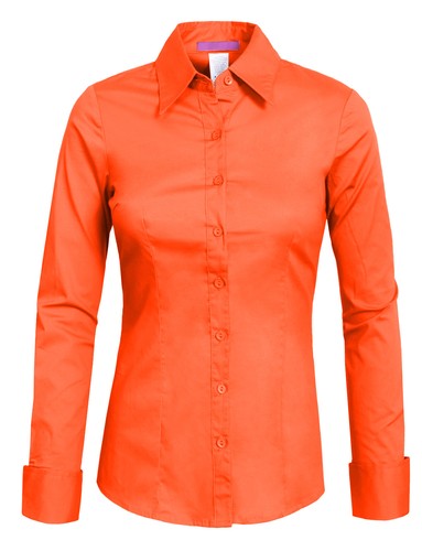 NE PEOPLE Damen 34 Farben Basic Tailored Langarm Button Down Shirt [NEUT04] - Bild 143 von 231