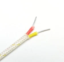 K-Thermocouple Wire AWG 24 Solid w. High Temperature Fiberglass Insulation up...
