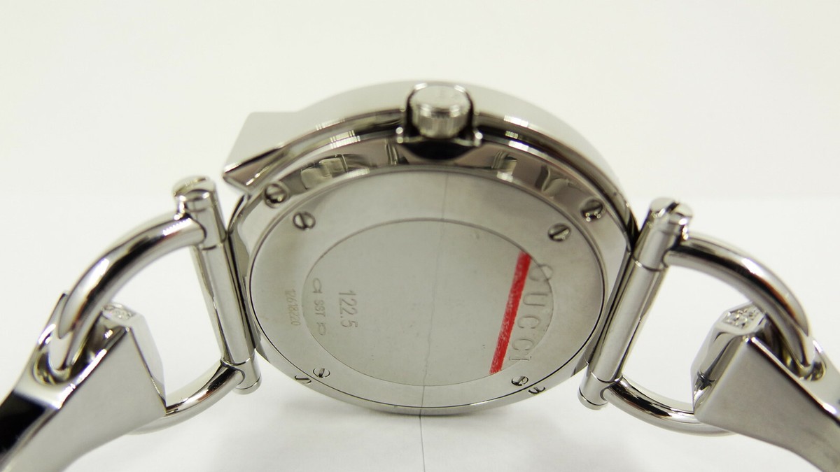 Gucci 122 Series Chiodo Helical Dial Diamond Accented Silver Tone