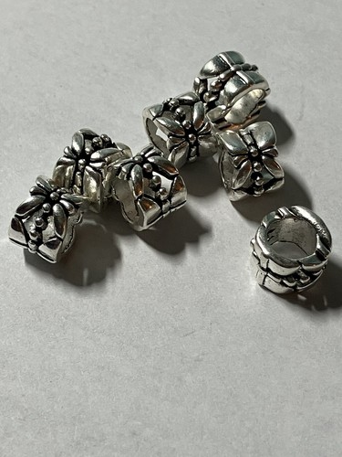 Tibetan Silver Large Bail Beads. Butterfly/Dragonfly Design. Hole-5mm 7 PCs - Picture 3 of 8