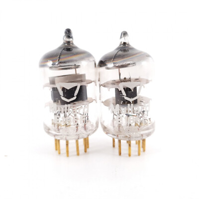 2 X E186F MULLARD TUBE. NOS MATCHED PAIR. SCHWARZE PLATTEN. GOLDSTIFT. 7. CH59
