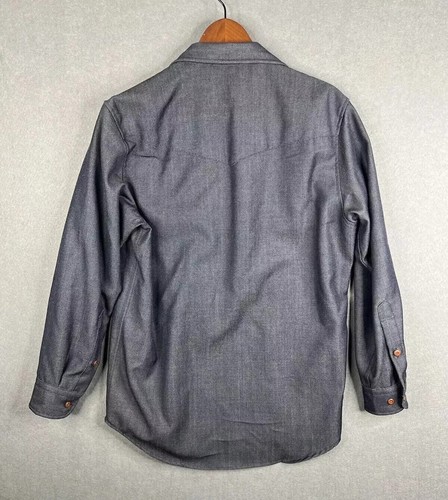 Pendleton Denim Wool Shirt Size M Button Western Cowboy Dark Wash Long Sleeve - Picture 7 of 9