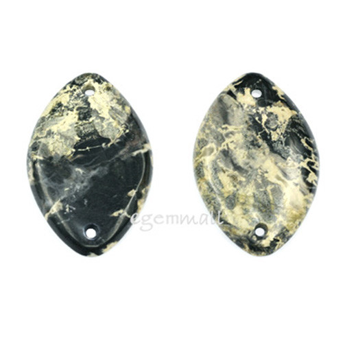 Silver Leaf Jasper Marquise Pendant 30x48mm #52103 - Picture 1 of 1
