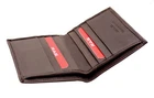 MENS RFID REAL LEATHER ULTRA SLIM CREDIT CARD HOLDER NOTE CASE WALLET BROWN 122