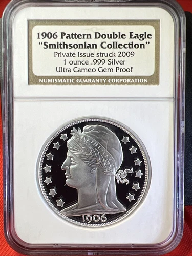 Pattern Double Eagle, Private Issue 2009, 1oz .999 Silver PROOF NGC Gem