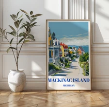 Mackinac Island Michigan Travel Poster - Vintage Great Lakes Wall Art