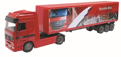 NEWRAY, MERCEDES BENZ Actros 4x2 weiß mit halbstarrer Karosserie 3 Achsen MER...