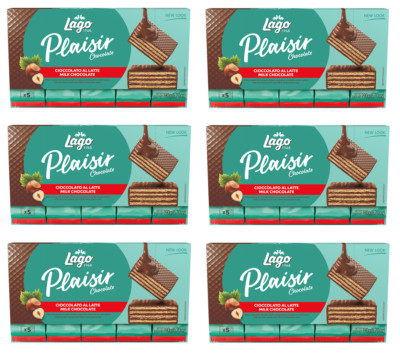 6x Gastone Lago Plasir Chocolate Latte Wafer umhüllt von Milchschokolade 190g