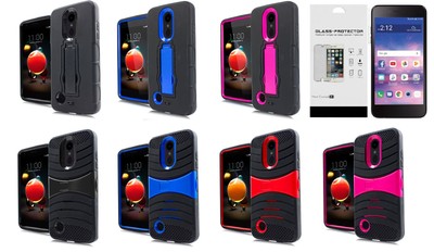 For LG K8 (2018) / Zone 4 /Tribute Dynasty/Tribute Empire Hybrid Case Cover + TG