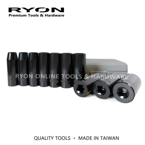 10PC 1/2" Dr. Impact Deep Socket SAE AF 76mm Long 7/16" - 1" Imperial CrV Taiwan - Picture 2 of 2