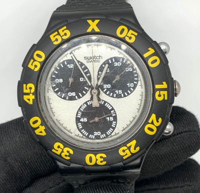 Swatch Swiss Cal.eta V8 Vintage 1 11/16in Quartz Chronograph Doesn'T Works  For | eBay