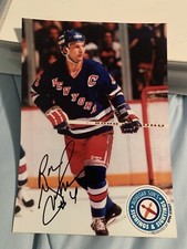 Ron Greschner autographed small RANGERS color photo 