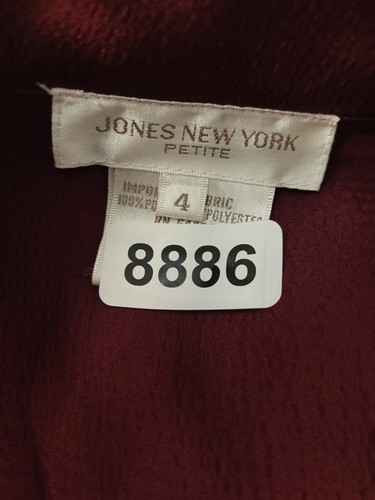 Vintage Jones New York Pleated Midi Skirt Suit Womens 4P Blouse Burgundy Red NEW - Picture 21 of 21