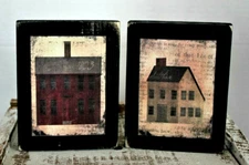  Primitive Saltbox Houses Farmhouse Wooden Tiered Tray Shelf Sitters Set