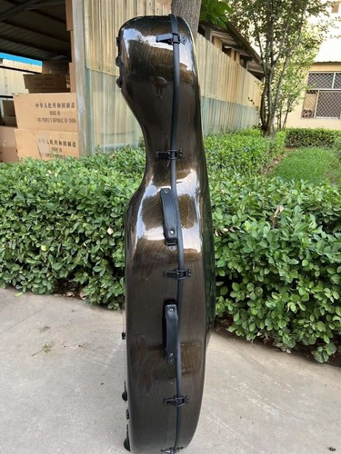 Forte Alta Qualità Marrone Scuro Fibra di Carbonio Violoncello Custodia Rigida Box,Sicuro per Violoncello - Foto 4 di 7