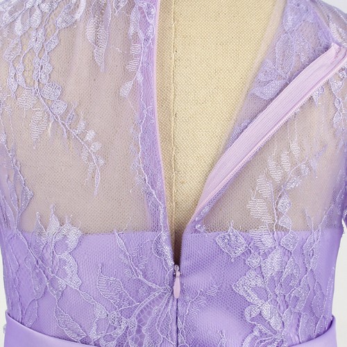 Teen Girls Bridesmaid Dresses Round Neck A-line Flowy Maxi Dress for 5-12 Year - Picture 38 of 59