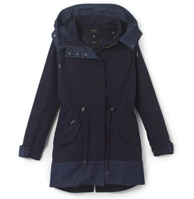 PEPE JEANS women's coat jacket parka ''Perin'' winter navy blue size S 36 New