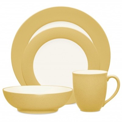 Noritake Colorwave Mustard Rim 16Pc Dinnerware Set, Service for 4