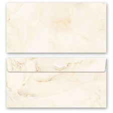 50 enveloppes à motifs au format DIN LONG - MARBRE BEIGE (sans fenêtre)