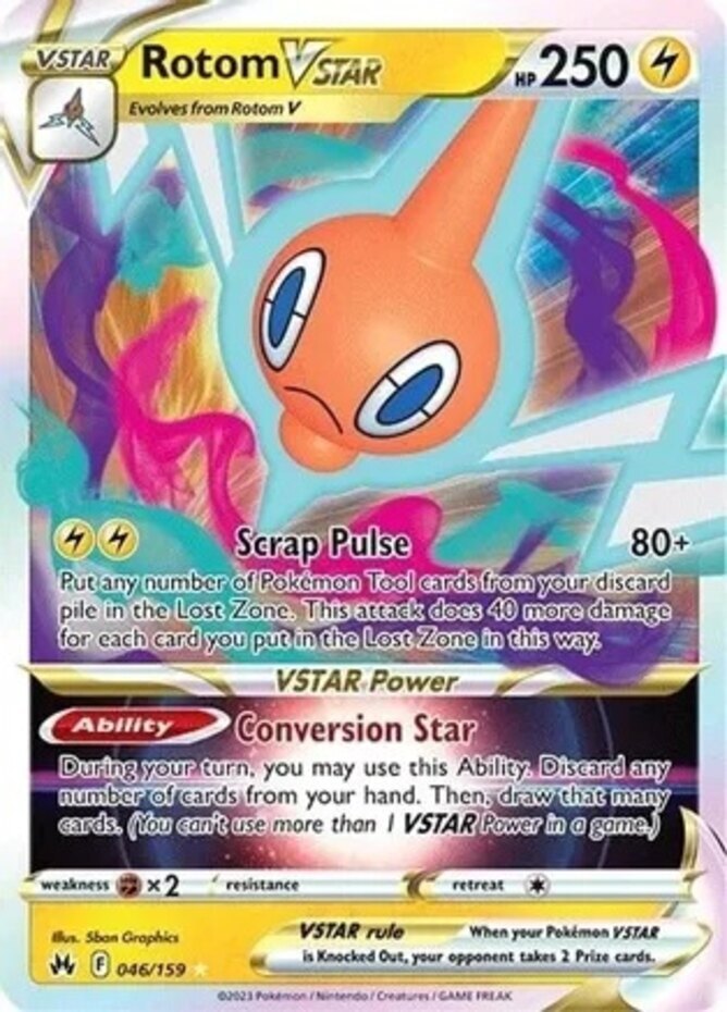 Pokemon Rotom VSTAR - 046/159 - Ultra Rare NM-Mint Crown Zenith