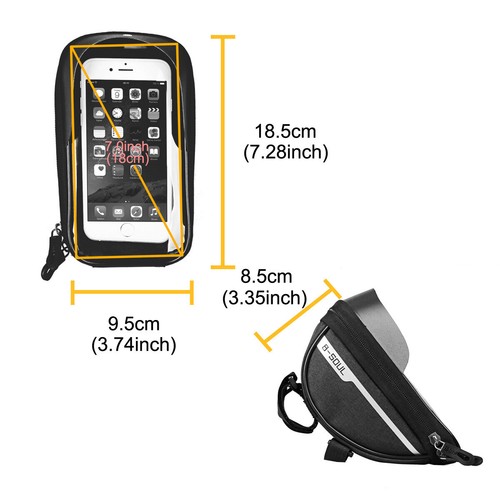 Bicycle Bag Waterproof Touch Screen Front Top Tube Frame Bag Phone Holder Case - Picture 4 of 16
