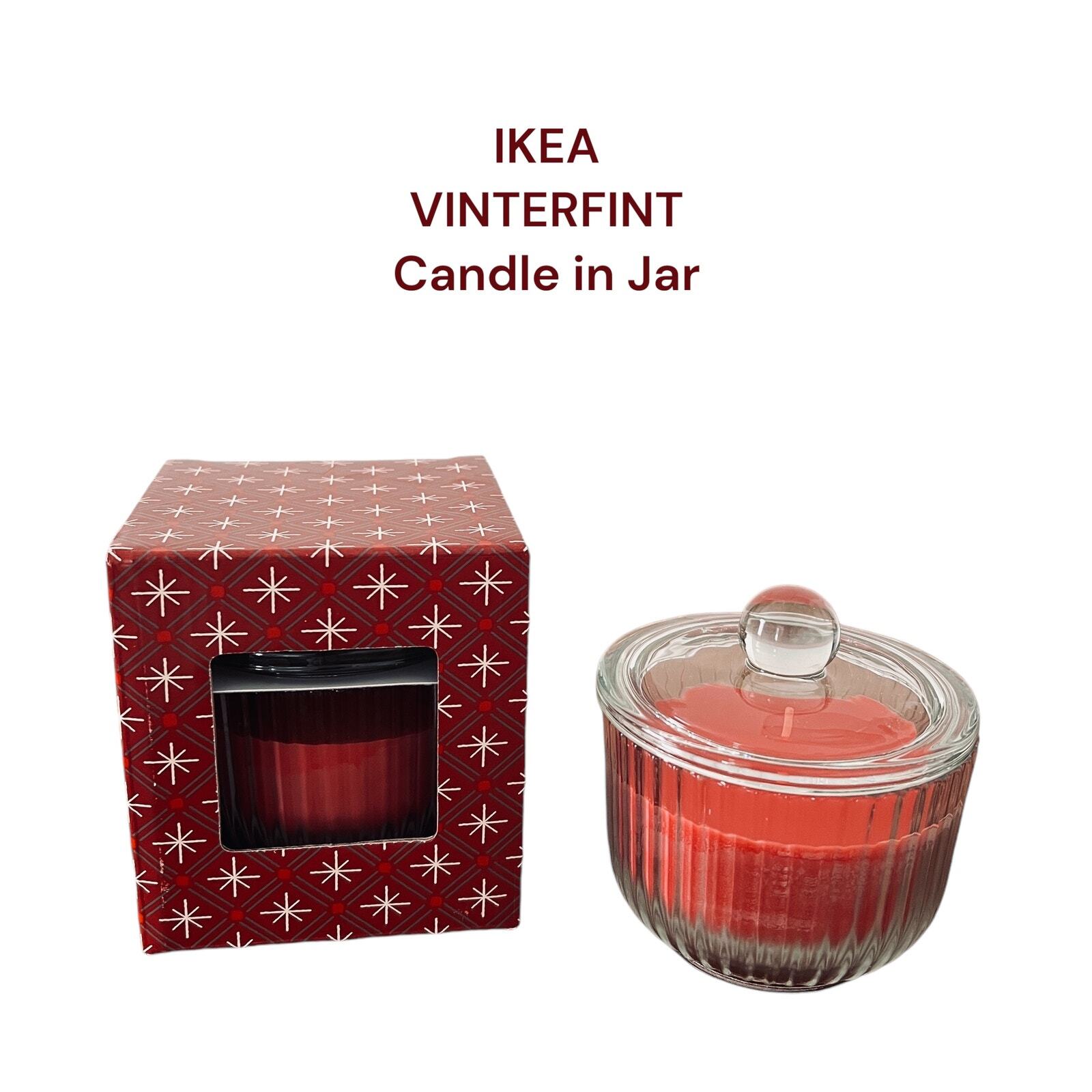 Стеклянная свеча IKEA VINTERFINT Red с ароматом корицы и сахара 