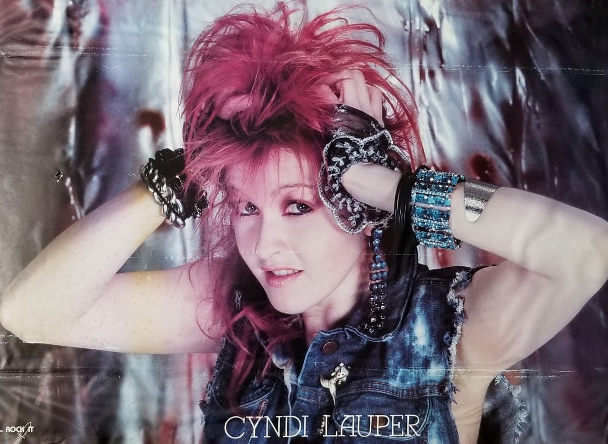CYNDI LAUPER commercial poster denim vest VINTAGE 1980s | eBay