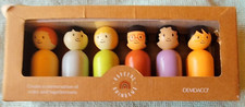 DEMDACO Hopeful Rainbow 4 Inch Childrens Wooden Dolls 6 Piece Set