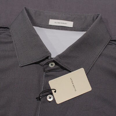Oliver Ridley NWT Baldwin Performance Long Sleeve Polo Size L Black/White