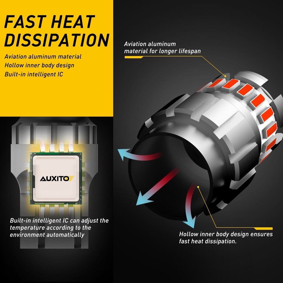 4X 7443 7440 Red LED Strobe Flashing Blinking Brake Light For Honda