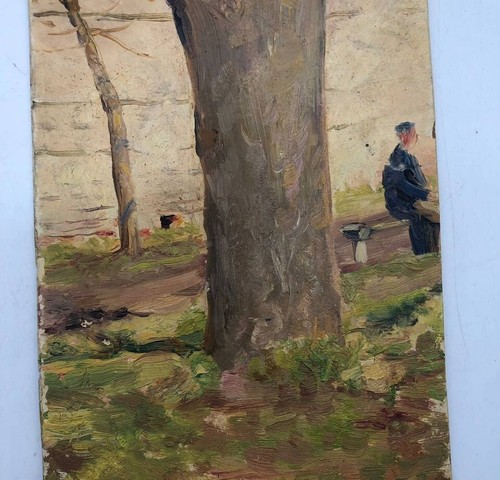 Oil Painting "Tree in the Park" Kazakov V.N Warm-Toned Impressionist Landscape - Picture 2 of 4